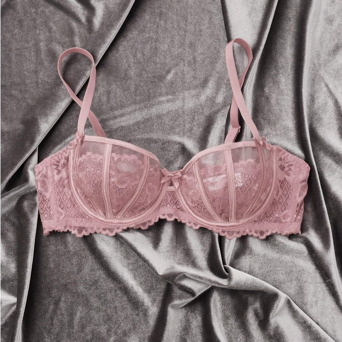 Sujetador floral sin forro con encaje para mujer con ropa interior de malla transpirable para comodidad