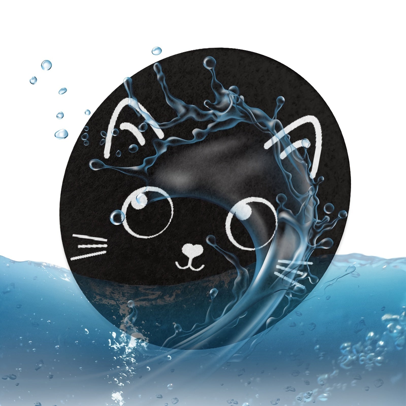 Ayollar uchun keramik avtomobil shamlari, qora mushuk naqshli stakan tutqichlar, 2 ta paket