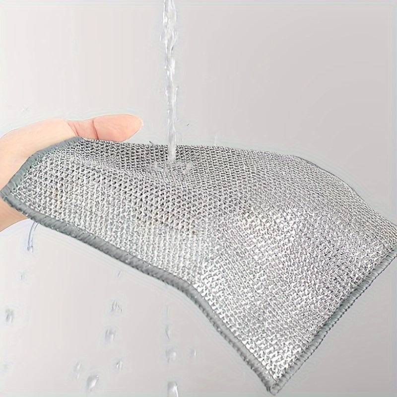 Double-Sided Stainless Steel Wire Cloth for Kitchen Cleaning, Washable and Durable