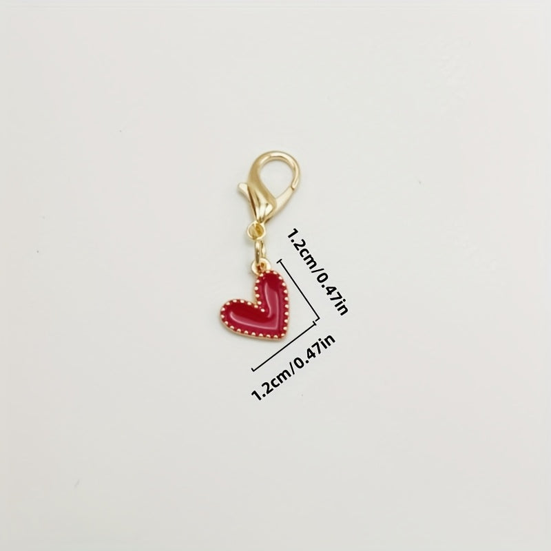 Kids Adults Heart Shoe Charms with Red Felt and Gold Accents for Sneakers