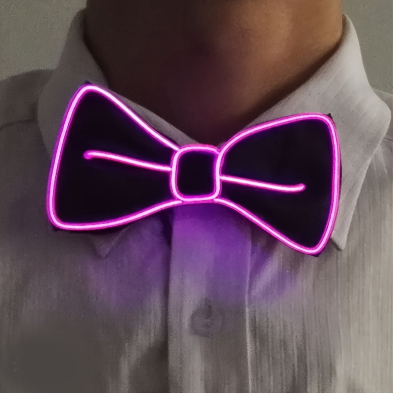 LED Light Up Necktie for Men Polyester Knit EL Wire Glowing Party Halloween Cosplay