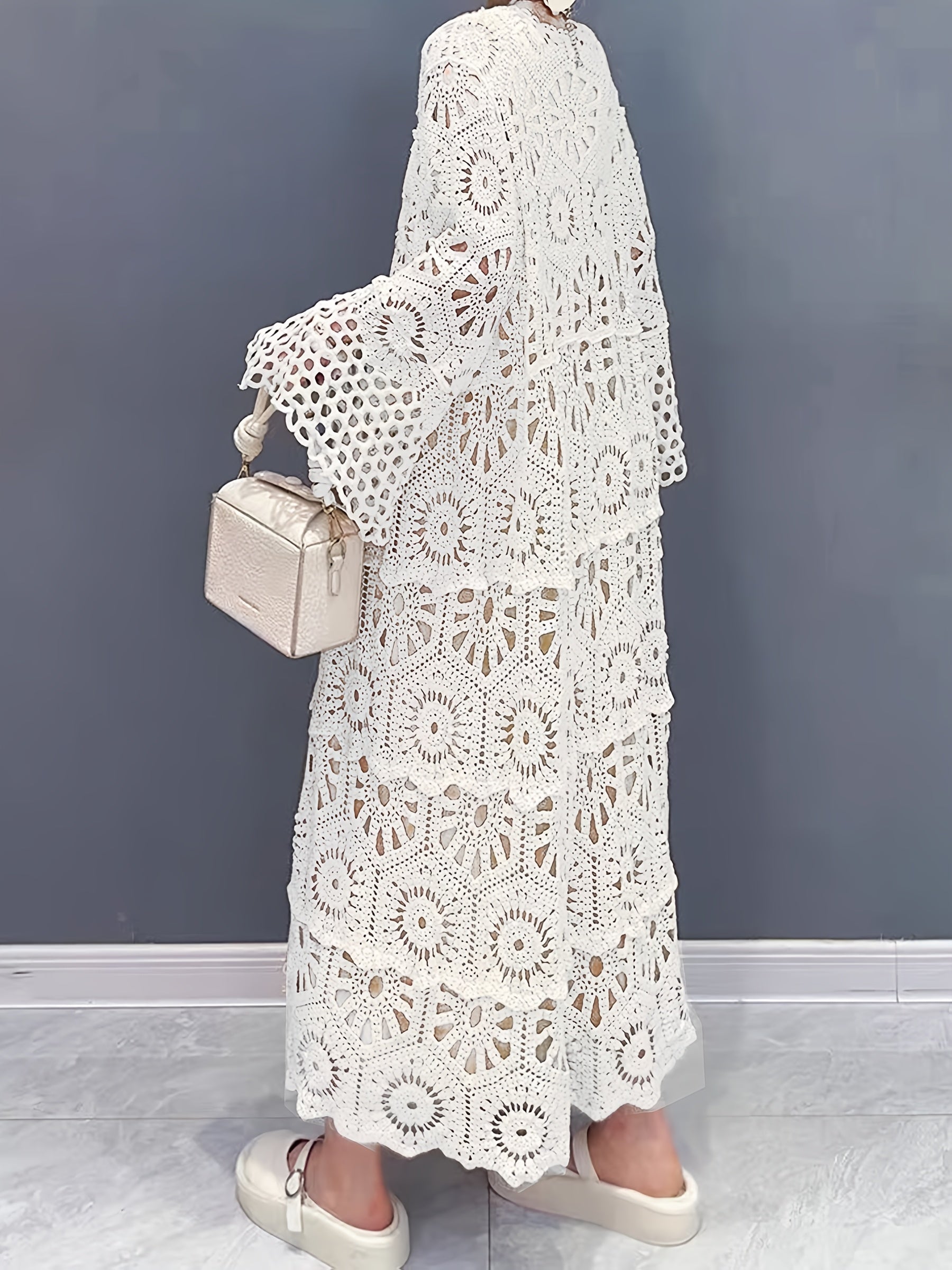 Cárdigan de punto suelto para mujer, de color sólido, semi-translúcido, de algodón y poliéster, casual, para todas las estaciones