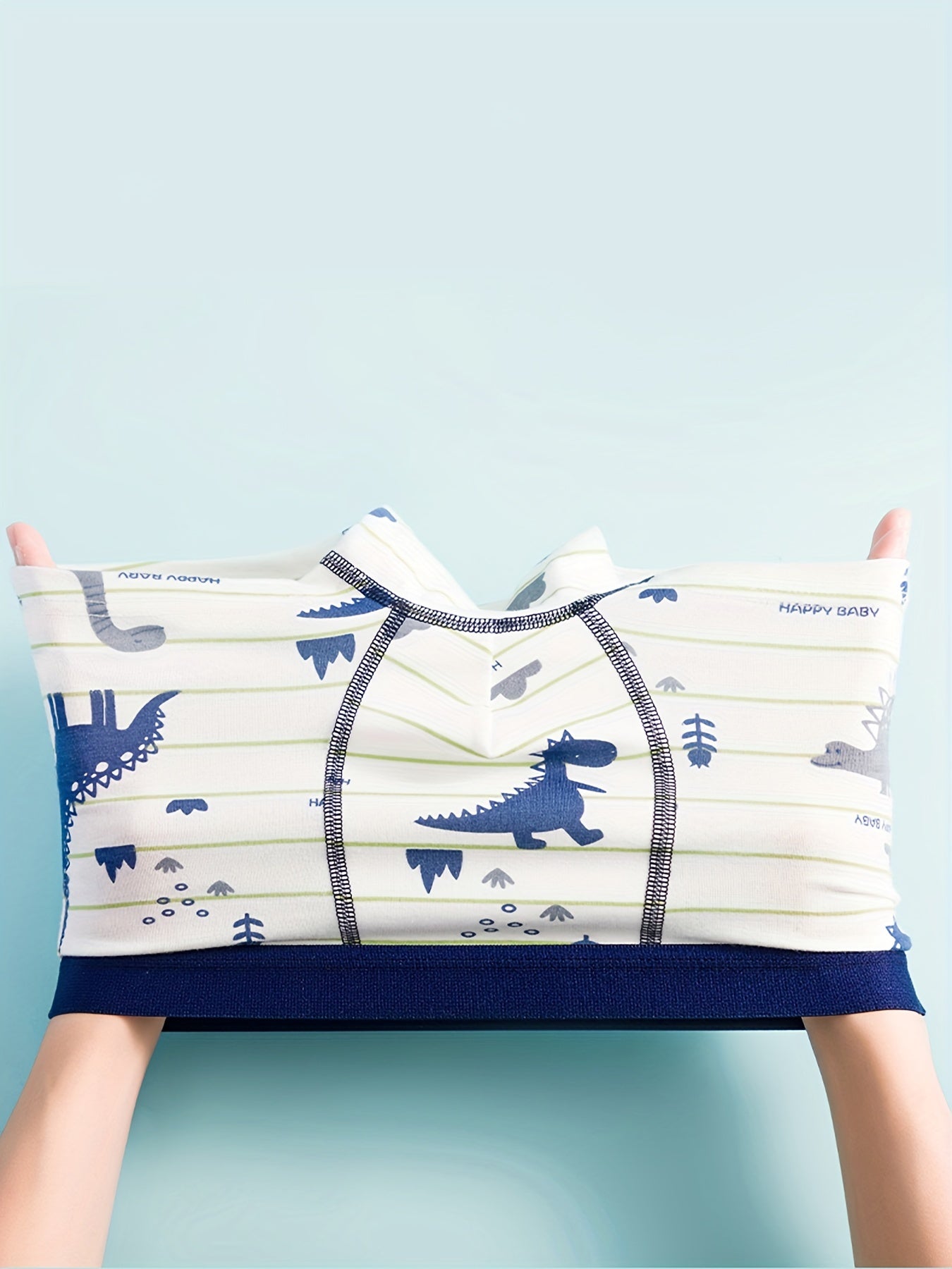 Set of 4 Boys' Cotton Boxer Briefs with Cartoon Animal and Dinosaur Prints, Breathable and Stretchy