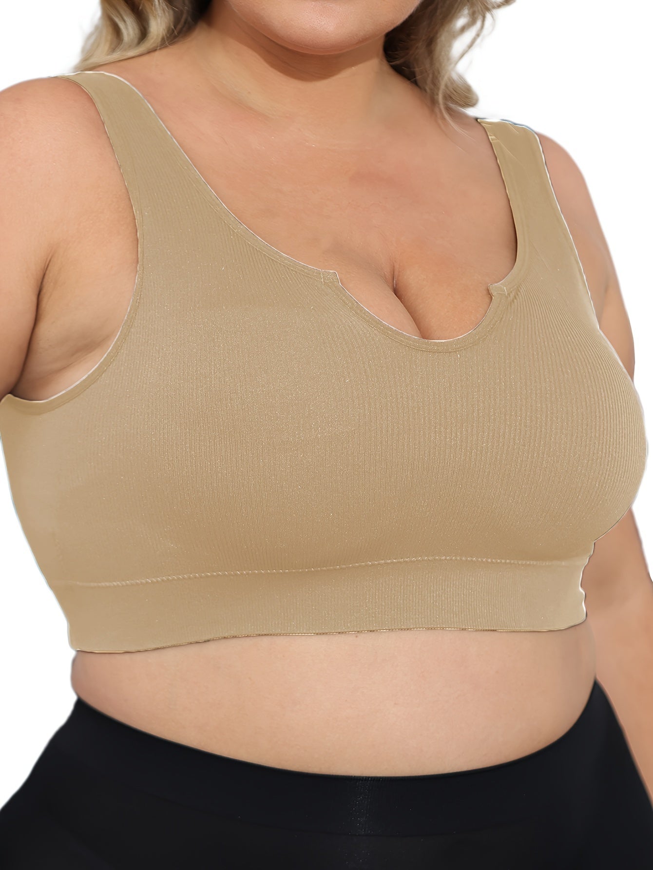 Women's Seamless Breathable Casual Low-Collar Bra with Chest Pad