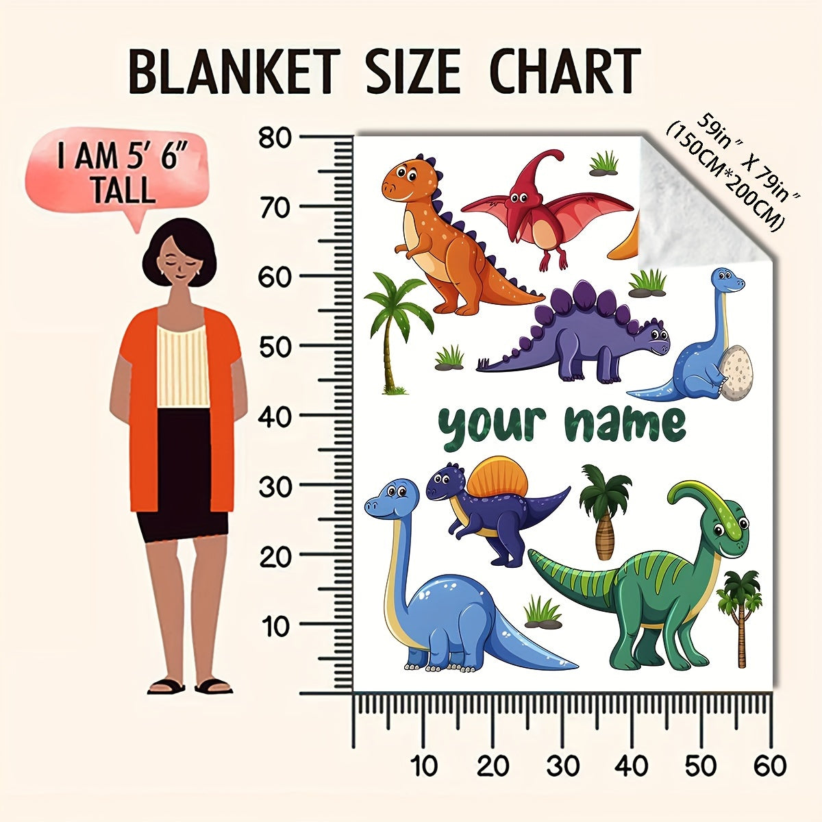 Dinosaur Cartoon Flannel Throw Blanket for All Seasons Soft Cozy Gift