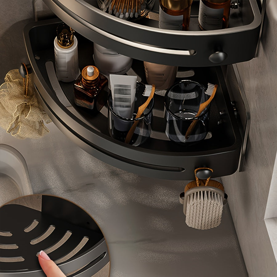 Plastic Corner Shower Caddy with Strong Suction No Drilling Bathroom Organizer
