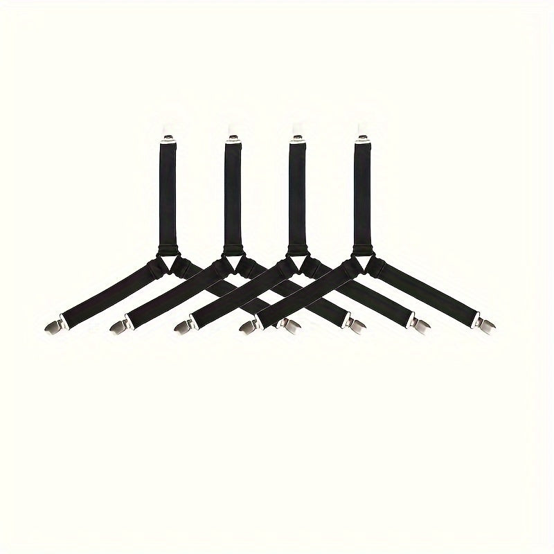 Adjustable Bed Sheet Holders with Metal Clips 1 or 2 Pack Elastic Fasteners for Mattress and Sofa