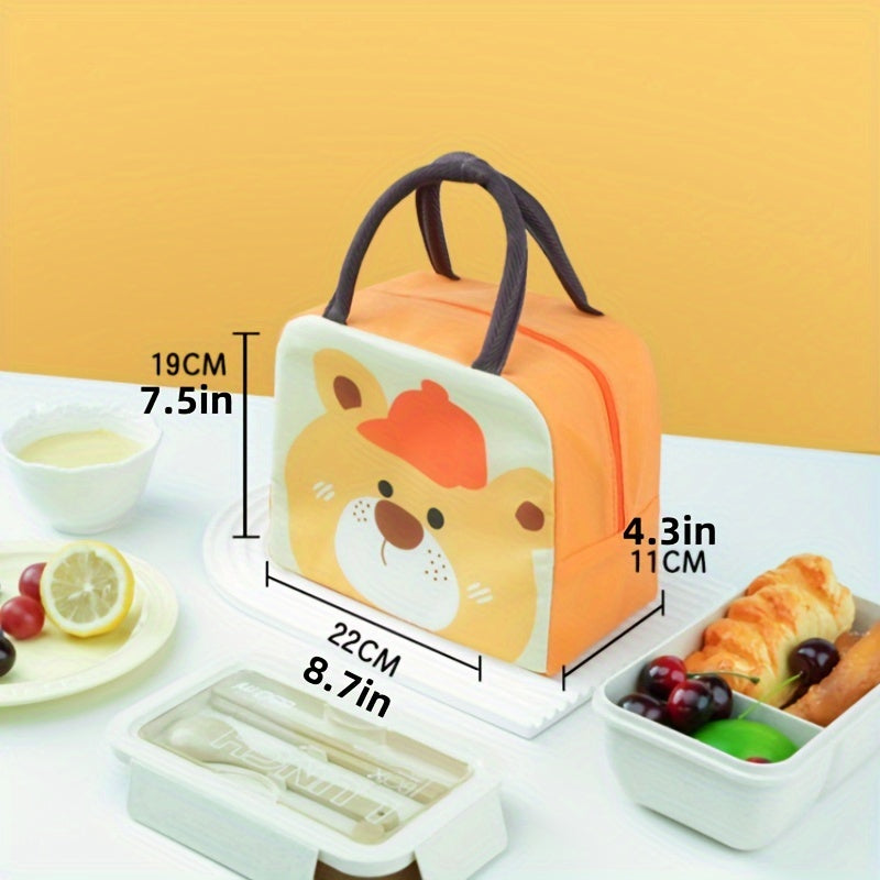 Insulated Lunch Bag Waterproof Oxford Fabric Cute Cartoon Pig Bear Dinosaur