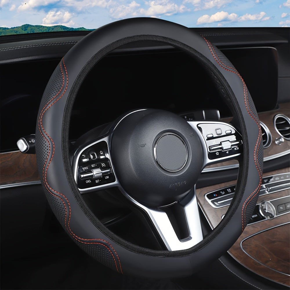 Universal Steering Wheel Cover Embossed Anti-Slip All-Season Car Interior