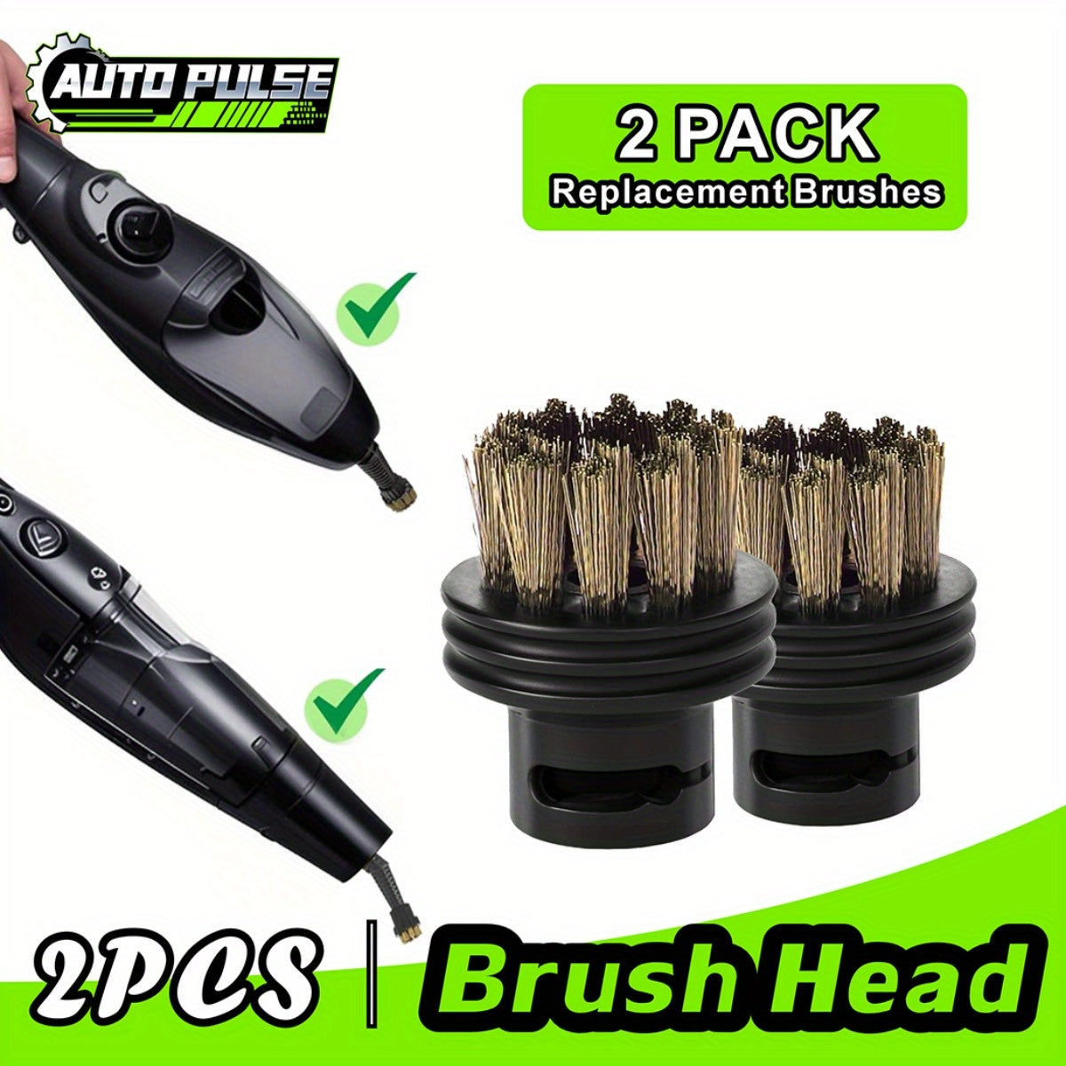 2pcs Steam Cleaner Brush Heads Plastic Replacement for Hard Surfaces