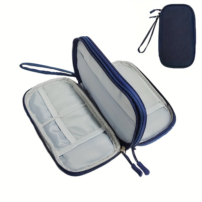 Bolsa portátil organizadora de cables con cremallera para cargadores y auriculares