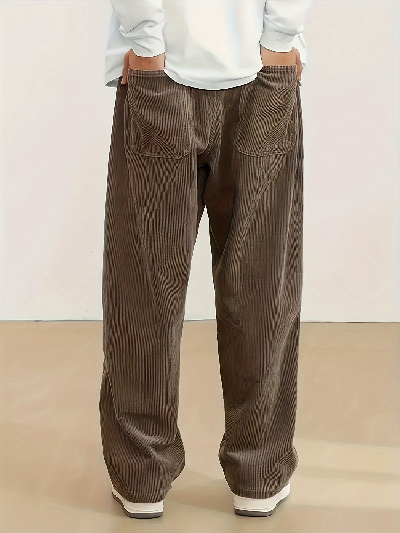 Men's Corduroy Pants Casual Fall Winter with Pockets and Slight Stretch