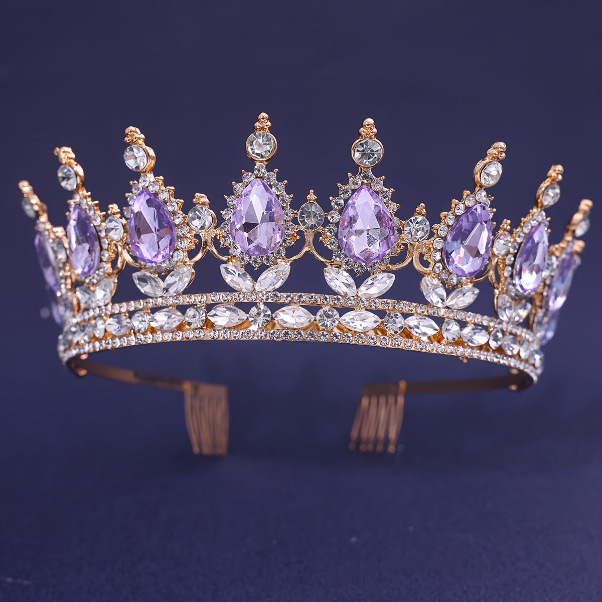 Rhinestone Crown Hair Comb Tiaras for Bridal Wedding Princess Headwear