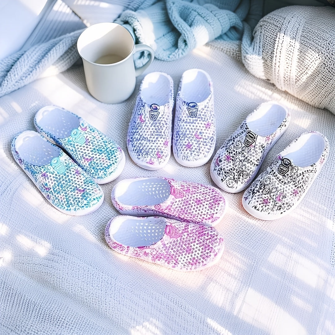 Women's Summer Shoes Breathable Star Moon Print Comfortable Stylish