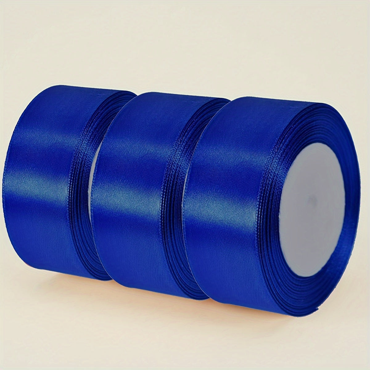 Satin Ribbon Pack 3 Pieces 4cm Wide 22m Long for Wedding Cake Decoration and DIY Crafts