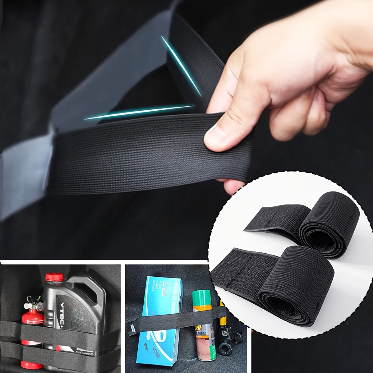 Universal Car Trunk Elastic Binding Belt for Item Storage and Organizer