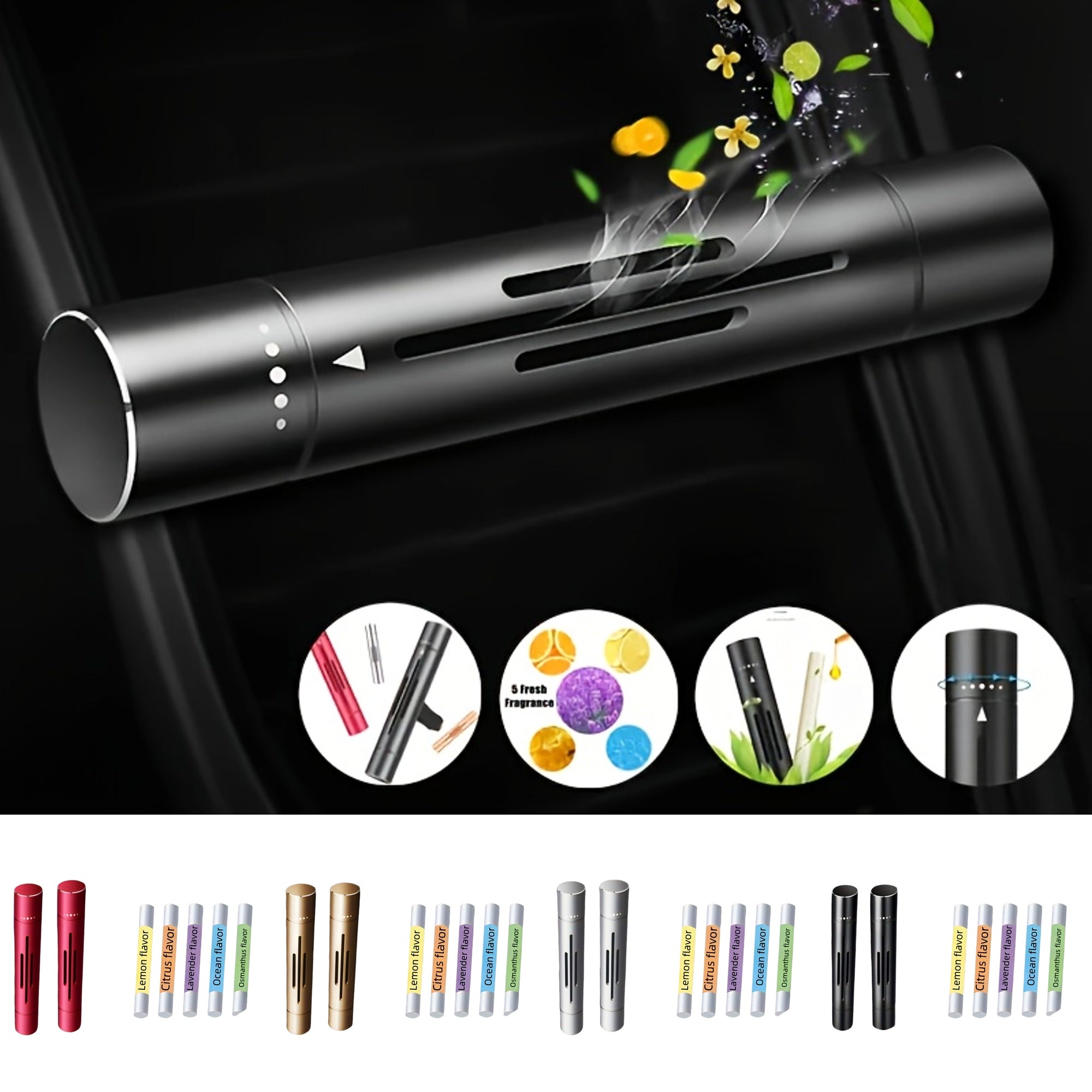 7 dona Avtomobil havo tozalash uchun diffuzor vent kliplar qattiq tayoq tutun hidi