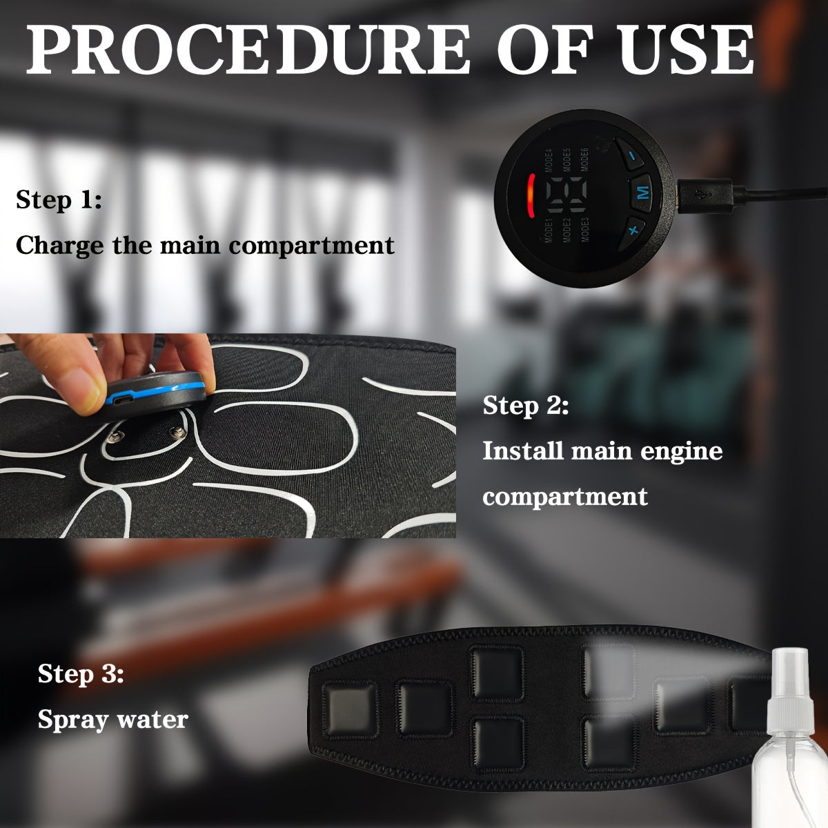EMS Fitness Belt uch qismli to'plami uyda massaj qilish va qorin mushaklarini shakllantirish uchun, shuningdek, bayram sovgasi sifatida ham mos keladi.