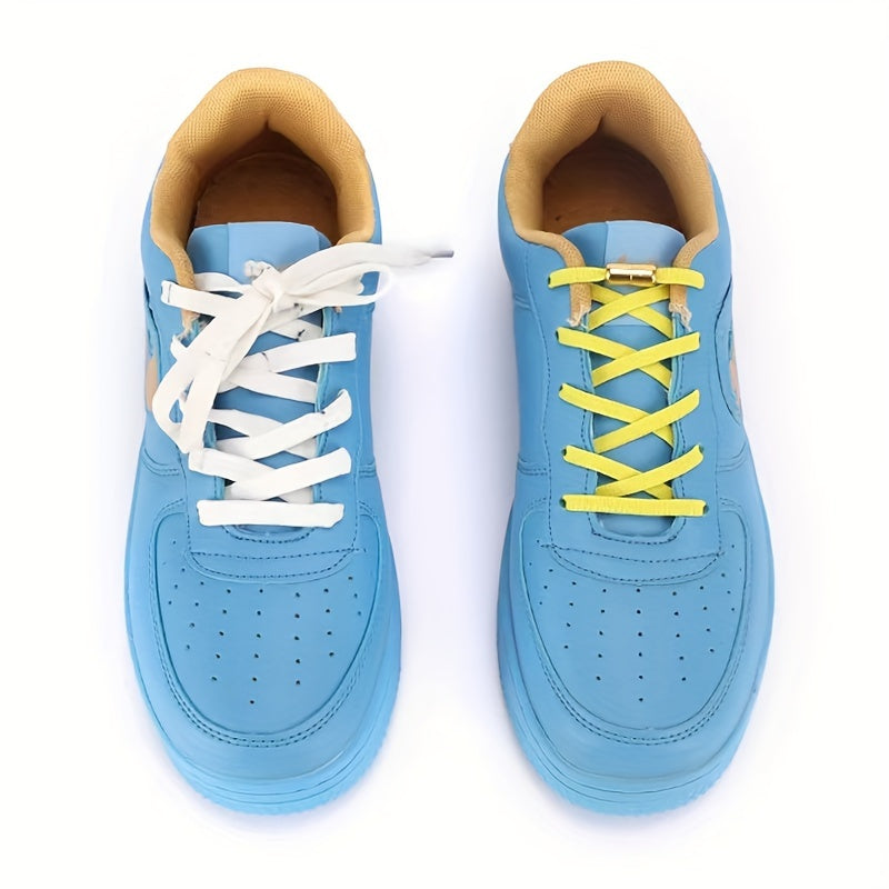 Elastic No-Tie Shoe Laces for Adults with Golden Capsule Buttons