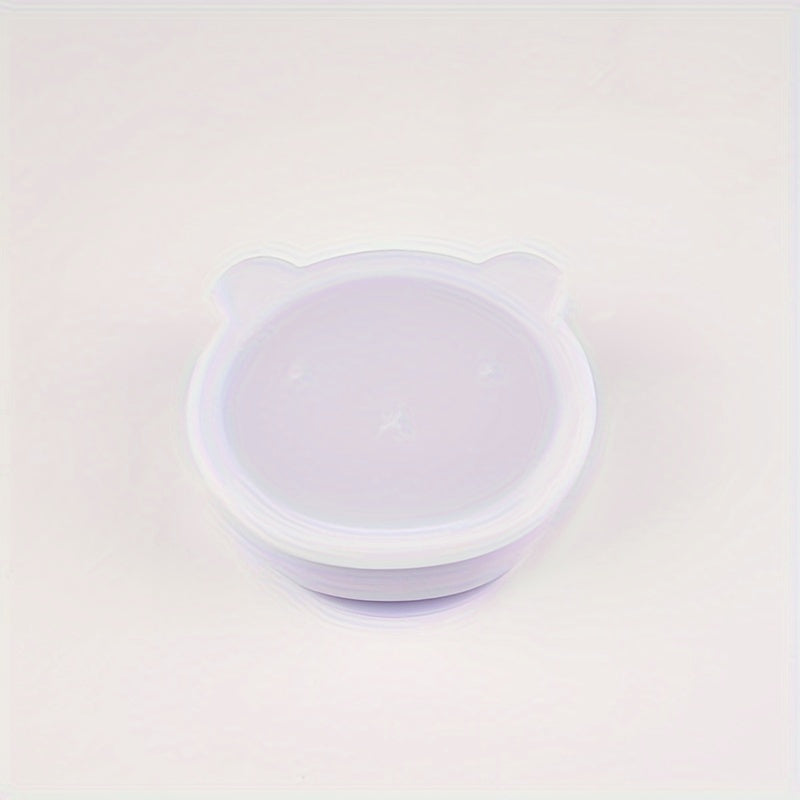 Kids' Silicone Feeding Bowl Set with Lid and Suction Base for Independent Eating