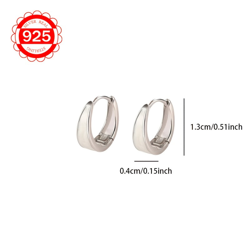 Hypoallergenic Silver Earrings for Women Oil Drop Circle Design Round Circle Ear Buckle Gift for Couples and Weddings