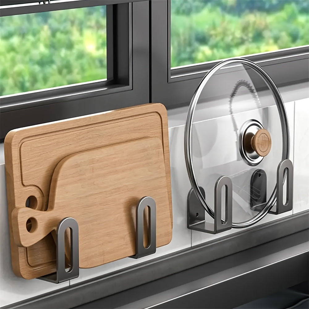 Stainless Steel Wall Organizer for Kitchen Bathroom No Drilling Versatile Holder