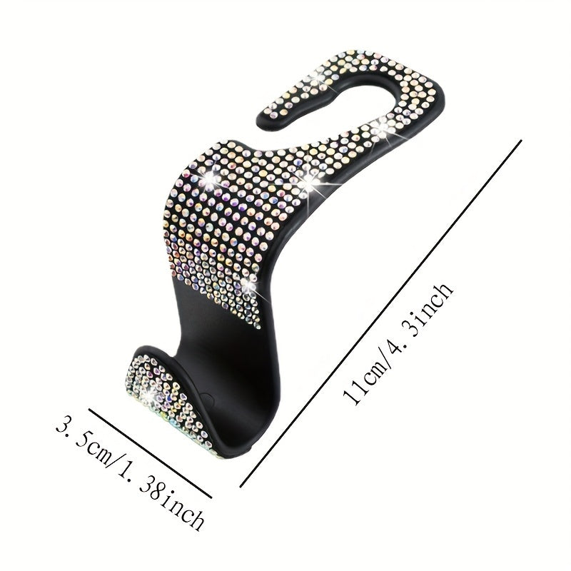 Ayollar uchun avtomobil o'rindig'i orqa tutqichli rhinestone bezatilgan saqlash tashkilotchisi, bardoshli ABS