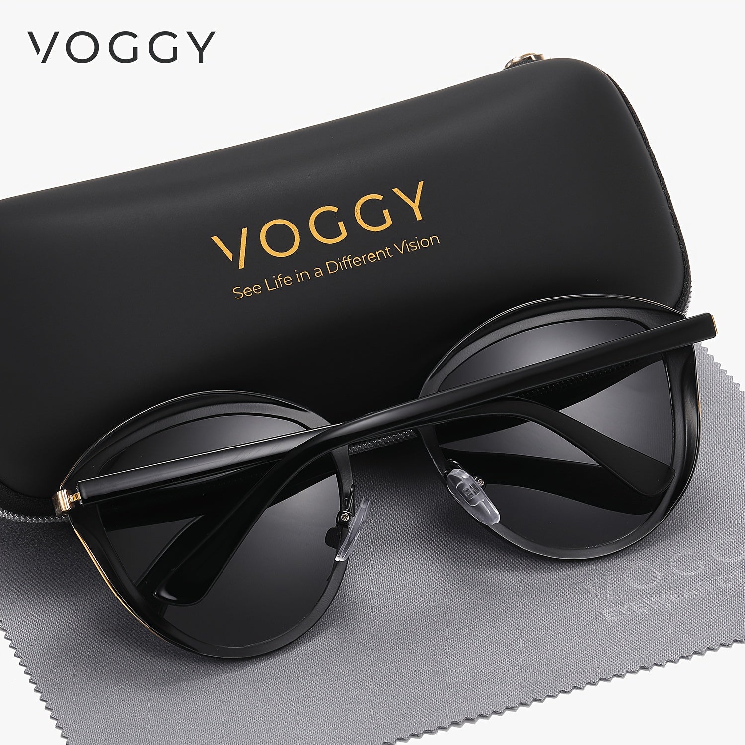 Retro Butterfly Polarized Sunglasses for Men Women Metal Frame Wide Lens