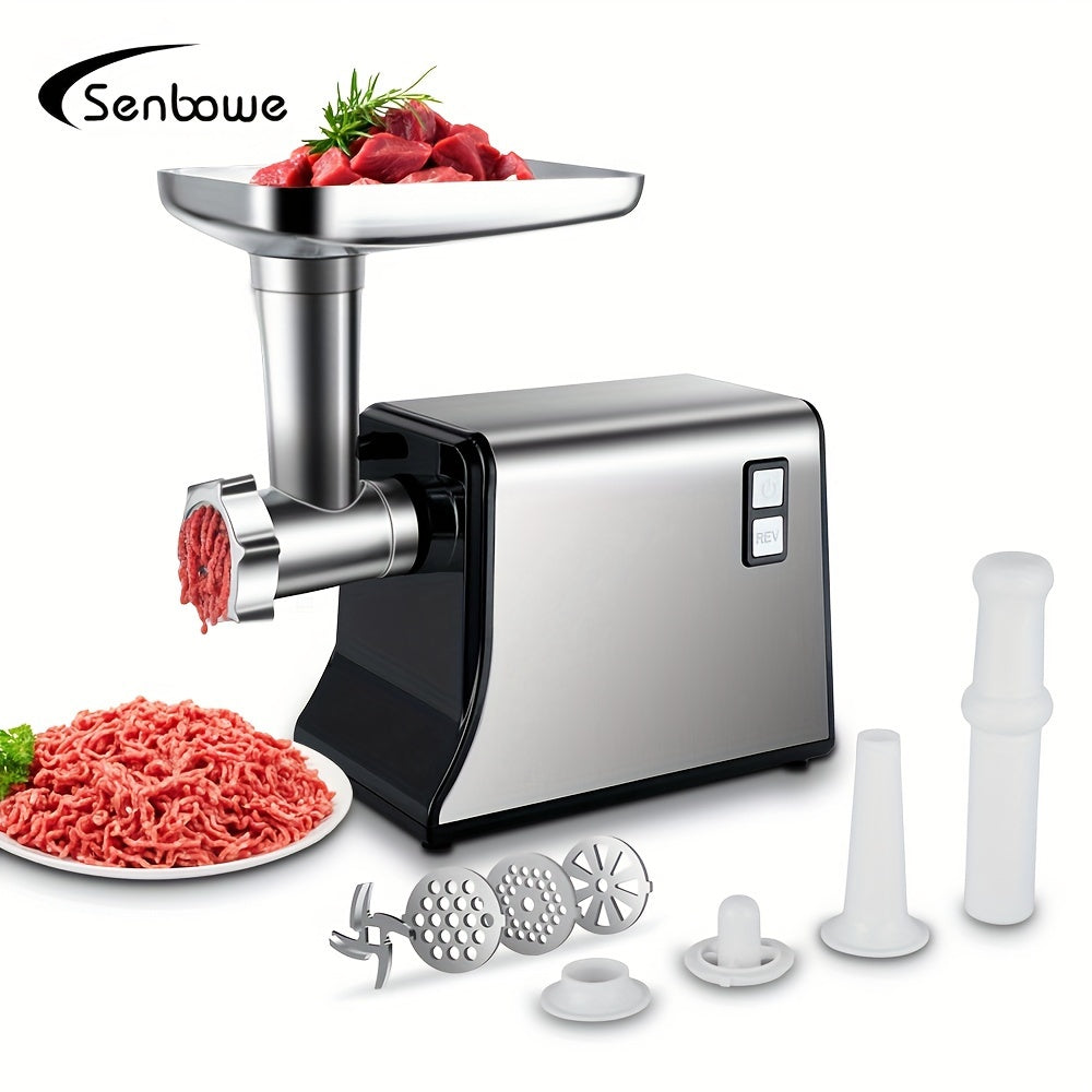 Molino de carne eléctrico 3 en 1, trituradora de alimentos de alta resistencia, enchufe AU, incluye cuchillas, placas, tubo para embutidos y kit de cubos