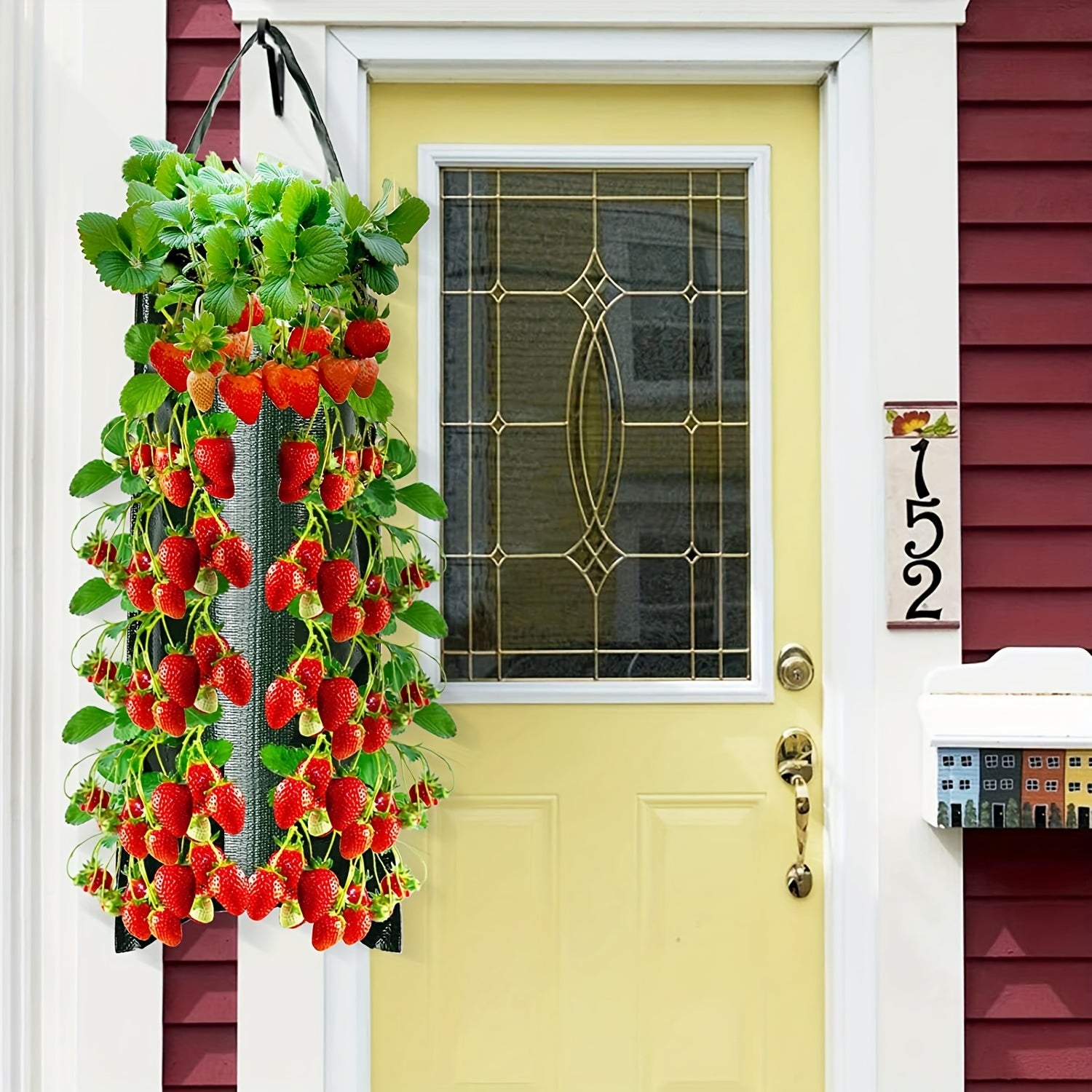 Vertical Hanging Planter Bag for Herbs and Vegetables 59.94cm Green Non-Woven