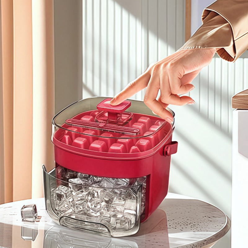 Large Capacity Ice Maker with 48-Grid Double Layer Food-Grade Plastic