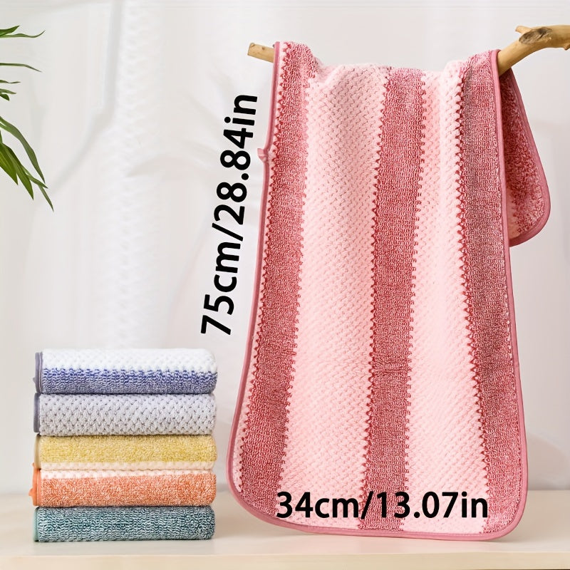 Geometric Pattern Face Towel 280gsm Knit Fabric Quick-Drying Absorbent Bathroom Home Hotel Use