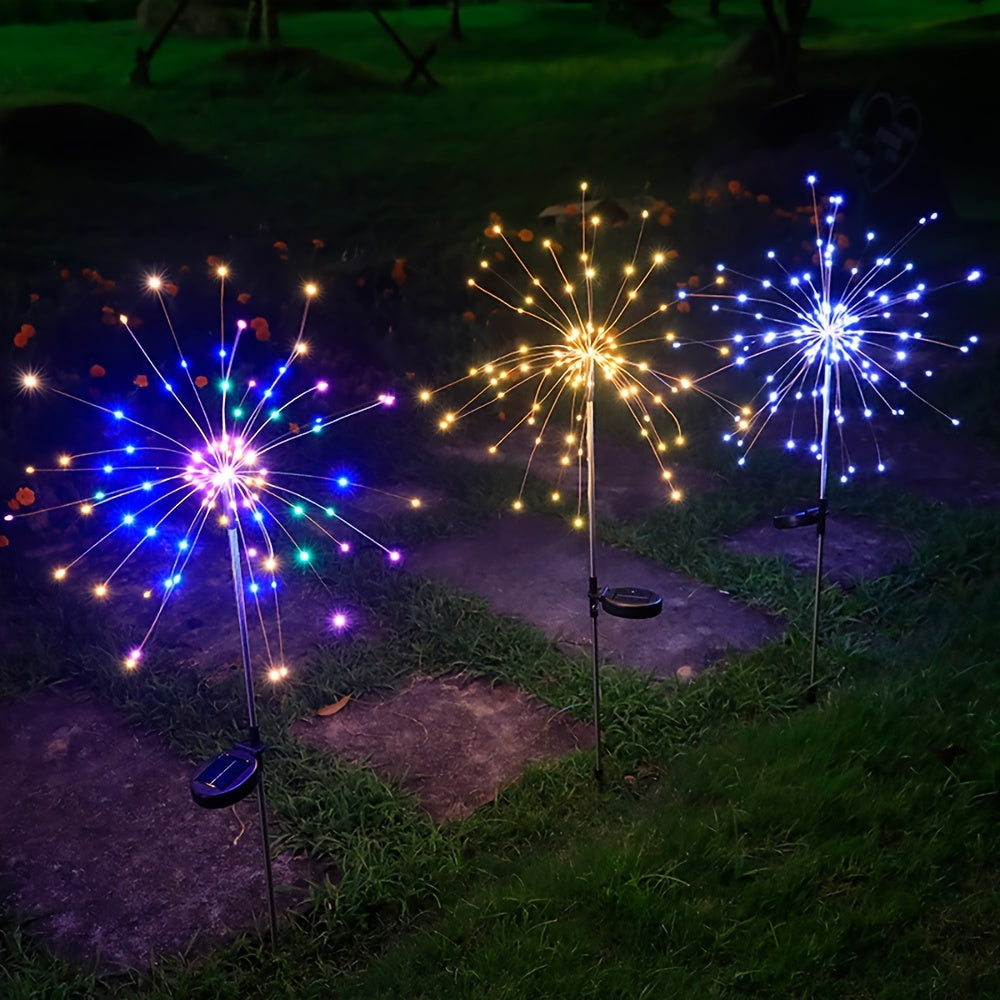 Solar Garden Firework Lights 90 LEDs Solar Powered Outdoor Pathway Patio Yard Decor