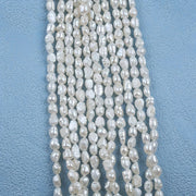 White Freshwater Pearl Beads Loose Strand for Jewelry Making 36cm