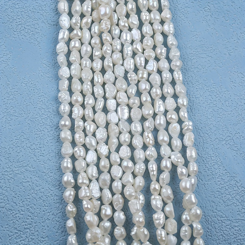 White Freshwater Pearl Beads Loose Strand for Jewelry Making 36cm
