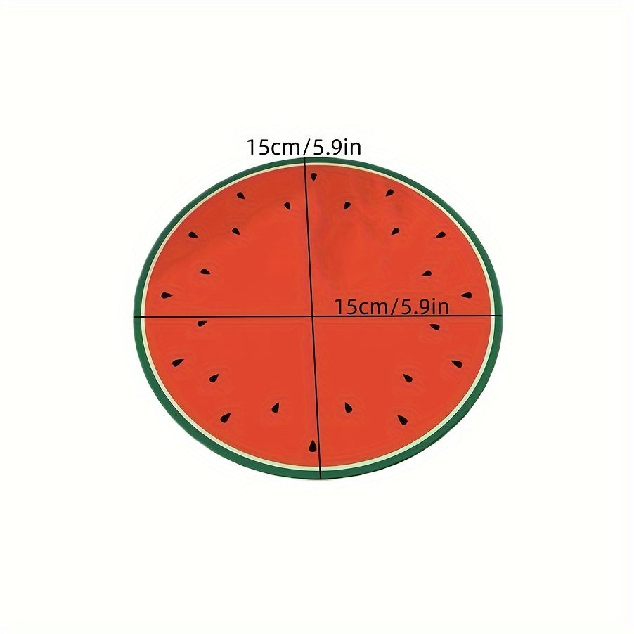 Round Watermelon Dish Drying Mat with Non-Slip Rubber Backing, Highly Absorbent