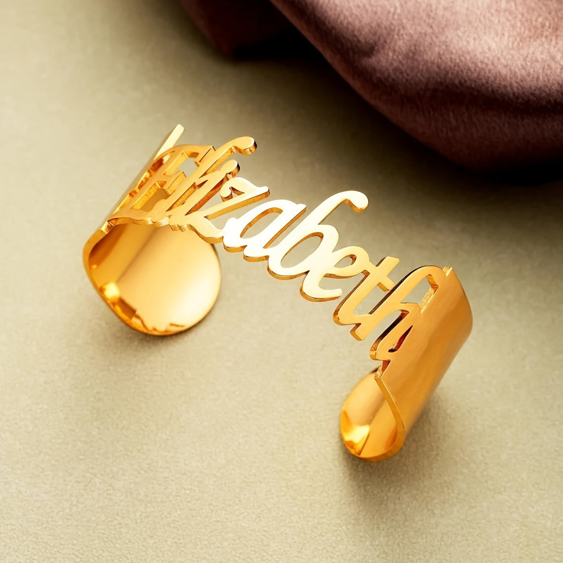 Personalized Black Stainless Steel Open Cuff Bracelet for Women Trendy Jewelry