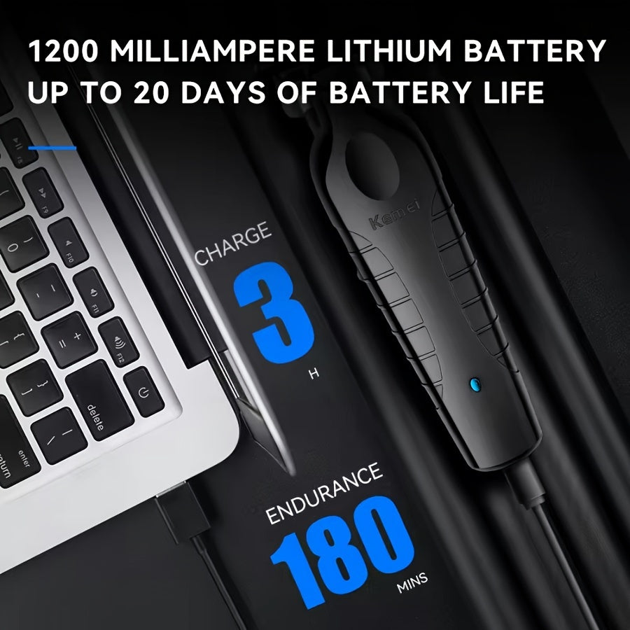 Cortapelos inalámbrico recargable, carga rápida, cuchillas de precisión, uso en hogar y salón, negro