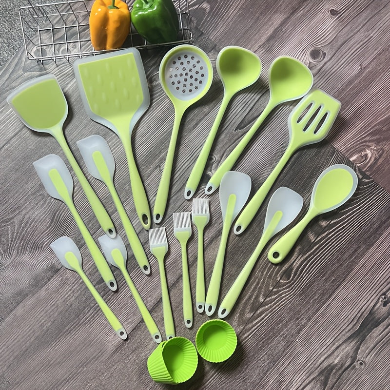 Silicone Kitchen Utensil Set 46 Pieces Non-Stick Cookware Safe Spatulas Spoons