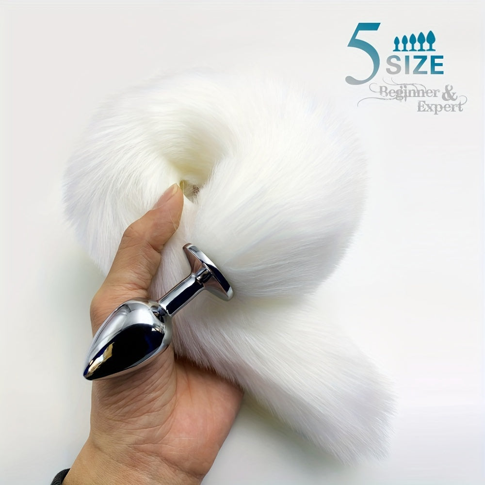 Unisex Silicone Dog Tail Anal Plug with Five Sizes for Role Play