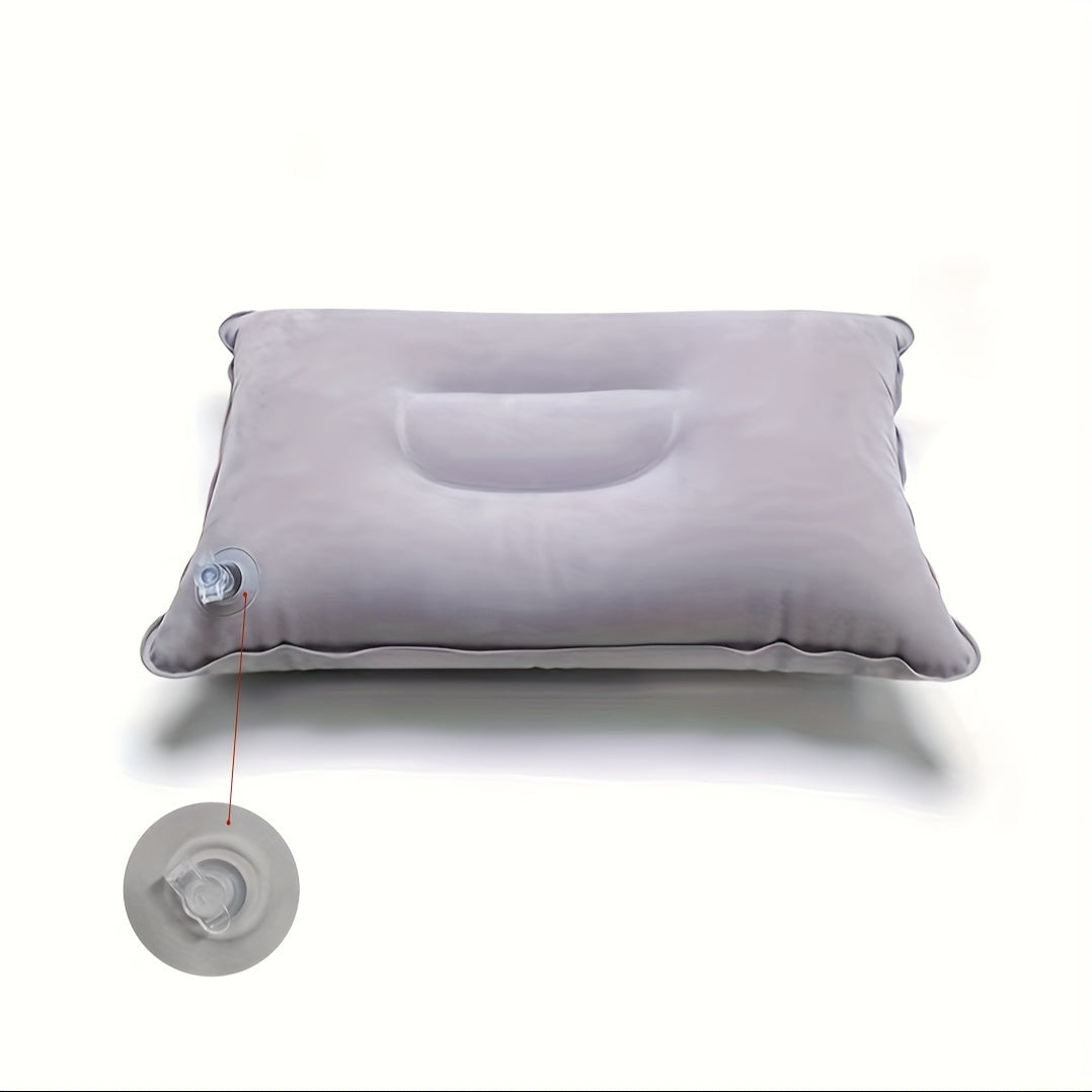 Inflatable Travel Pillow for Camping and Nap Portable Flocked PVC Square Pillow