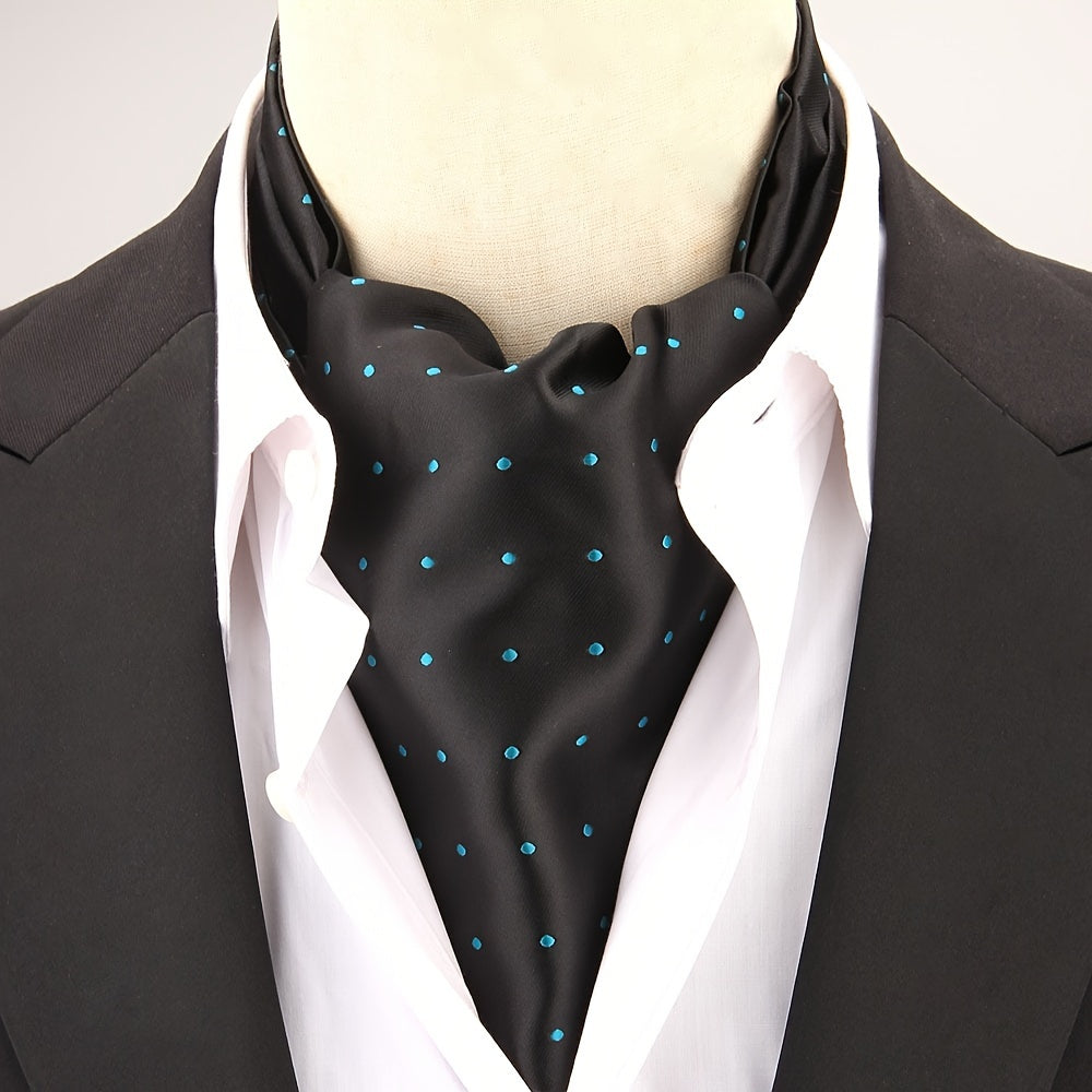 Men's Polka Dot Ascot Cravat Shirt Scarf Polyester for Casual and Formal Wear