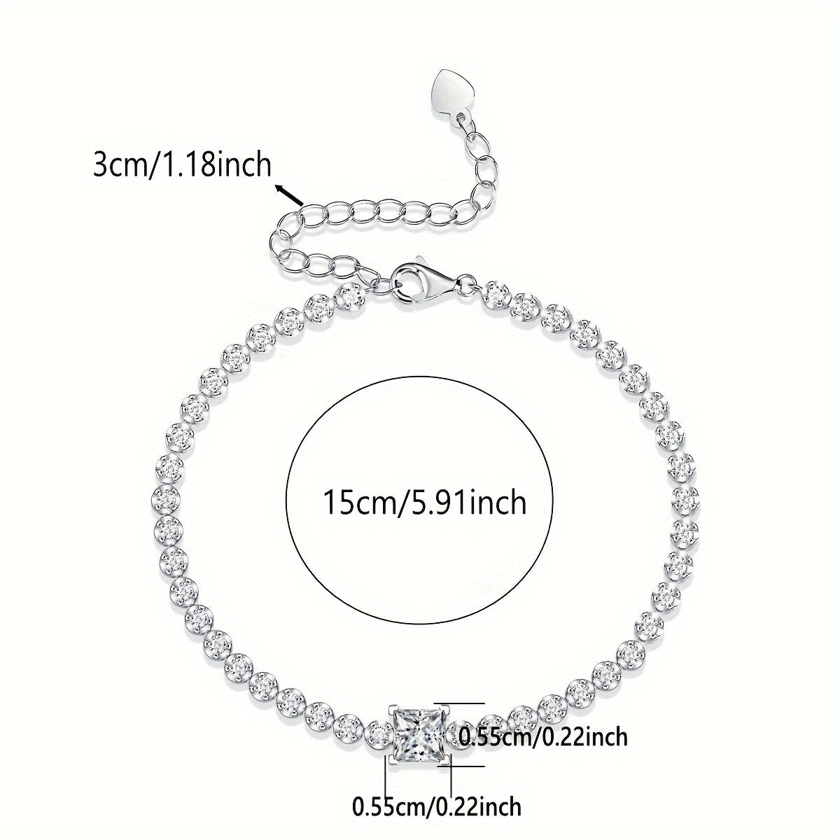 Sterling Silver Moissanite Tennis Bracelet for Weddings and Special Occasions