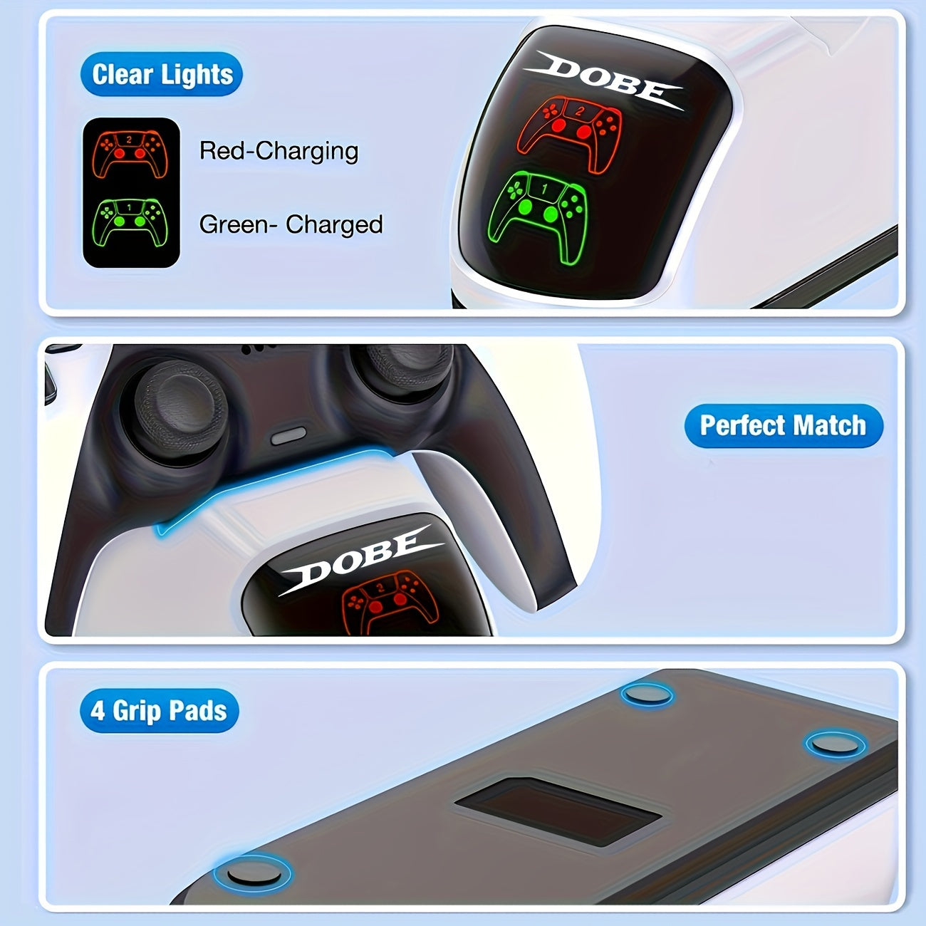 PS5 DualSense Charging Station with Dual Stand Fast Charge Slim Controller Accessory