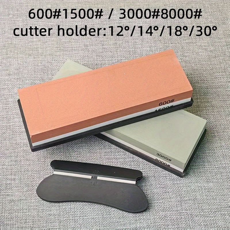 Afilador de cuchillos de cocina de doble cara con base antideslizante con pinza, piedra de aceite de 1000 grit