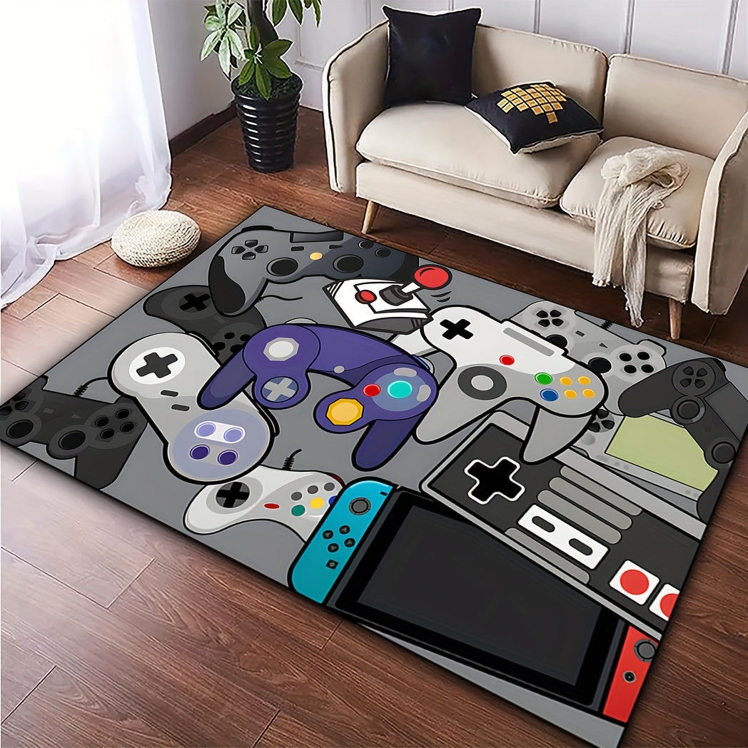 Game Controller Pattern Area Rug 19x31-62x90 Inches Anti-Slip Machine Washable