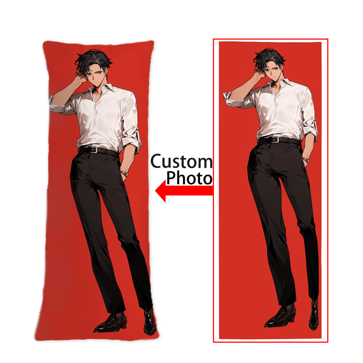 Personalized Anime Body Pillow Cover Custom Photo Long Plush Throw Pillow 50.8x137.2 cm
