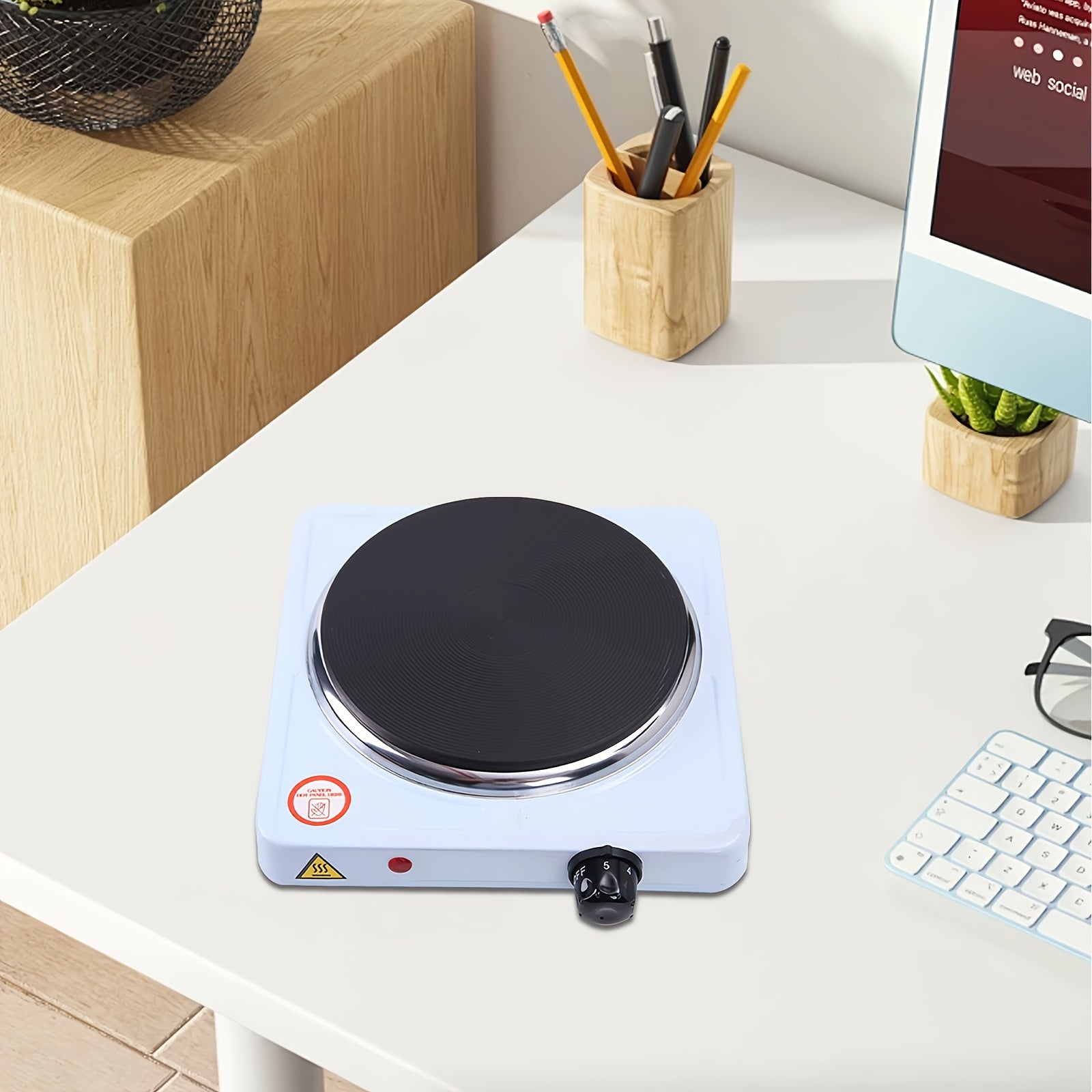 Estufa eléctrica compacta 1000W 220V-240V blanca negra electrodoméstico de cocina