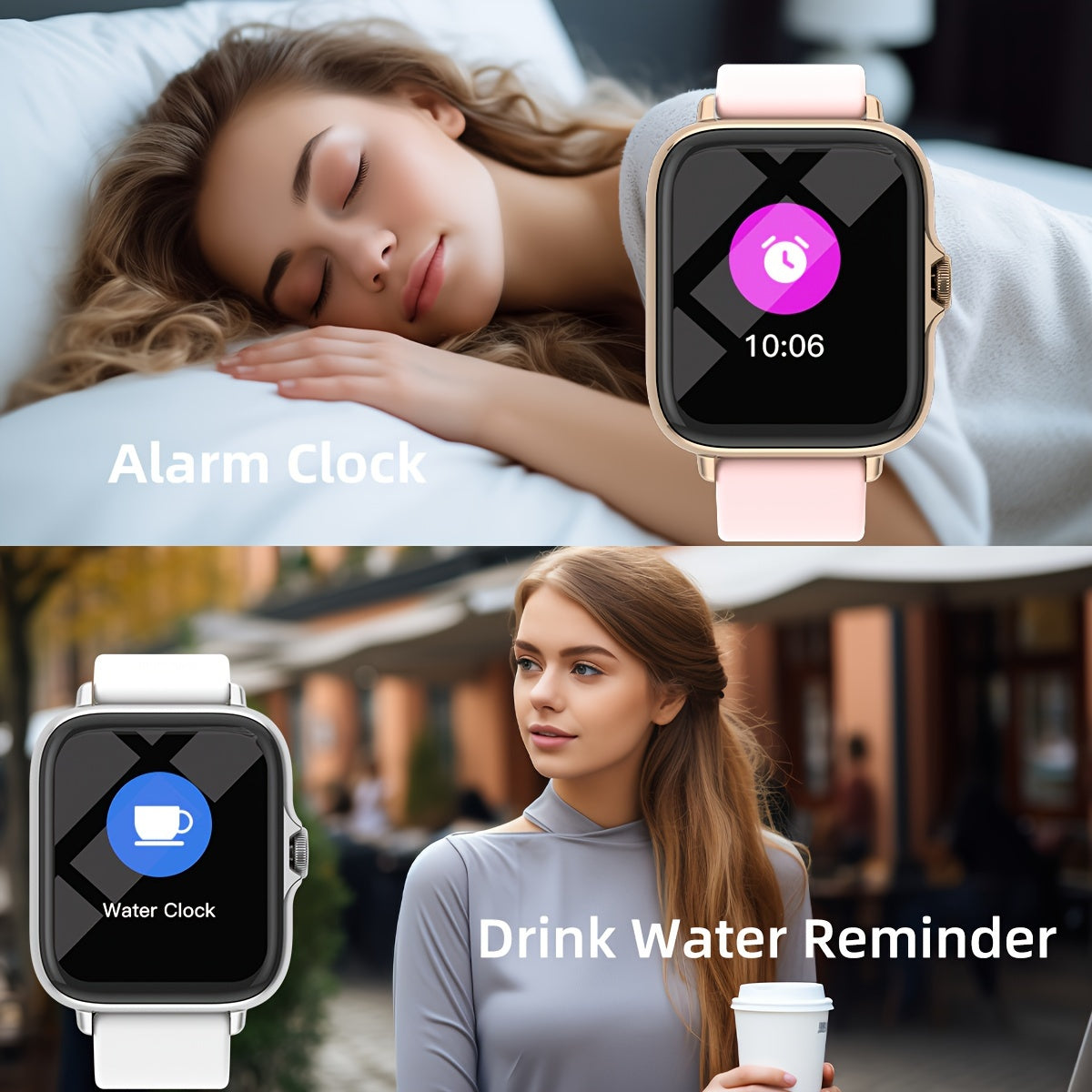 Women's Smartwatch with 4.65cm Touch Screen Fitness Tracker Pedometer for Android