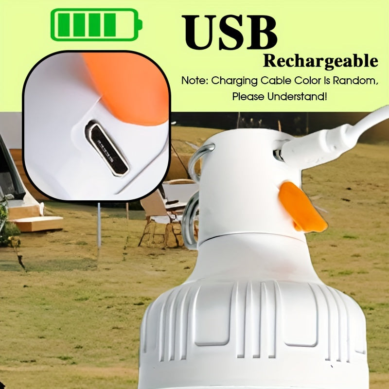 Rechargeable LED Camping Lantern with Hook, Searchlight, Emergency Floodlight